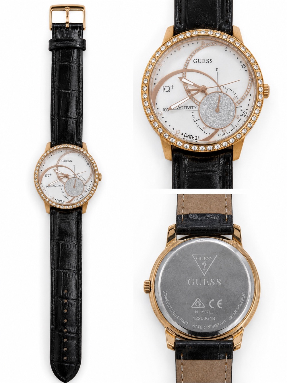 GUESS Women’s Gold-Tone Crystal Accent Watch